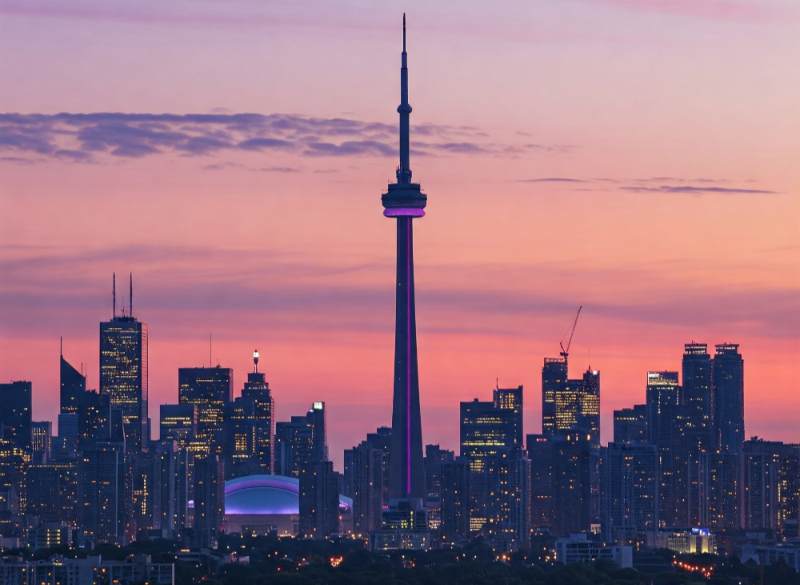 Toronto skyline at dusk